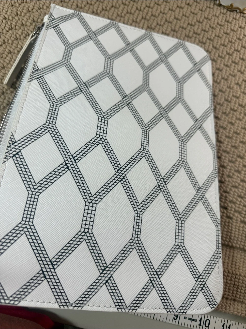 Le Bon Marché Rive Gauche Paris Black White Geometric Zip Pouch